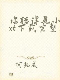 你听得见小说txt下载完整版