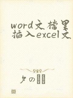word文档里插入excel文件