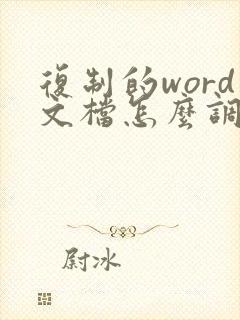 复制的word文档怎么调整格式