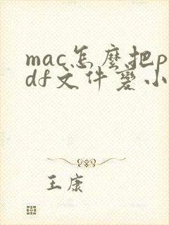 mac怎么把pdf文件变小
