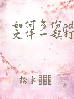 如何多份pdf文件一起打印