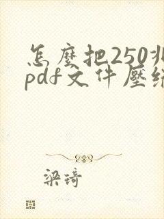 怎么把250兆pdf文件压缩到200以内