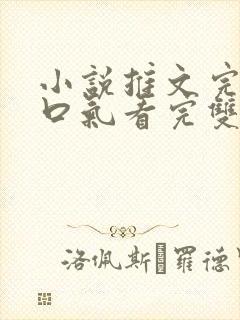 小说推文完结一口气看完双男主