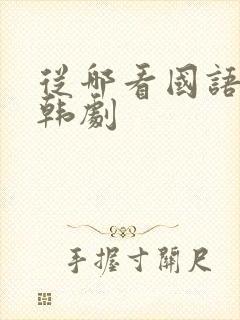 从哪看国语版的韩剧