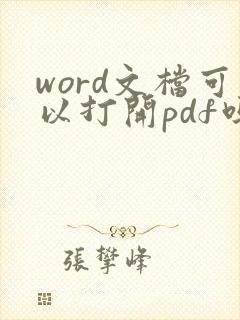 word文档可以打开pdf吗