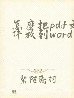 怎么把pdf文件放到word里