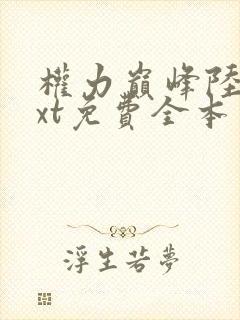 权力巅峰陆皓txt免费全本