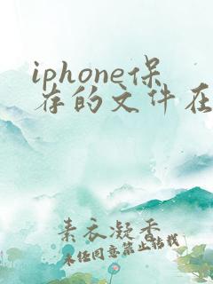 iphone保存的文件在哪里可以找到