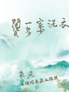 开一家洗衣店投资多少