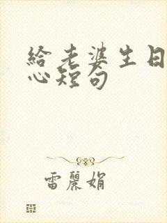 给老婆生日最暖心短句
