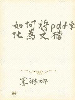 如何将pdf转化为文档