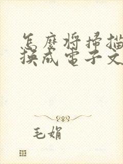 怎么将扫描件转换成电子文档