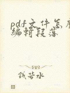 pdf文件怎么编辑段落