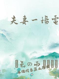 夫妻一场电视剧