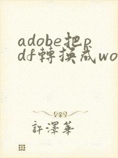 adobe把pdf转换成word