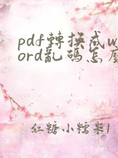 pdf转换成word乱码怎么办