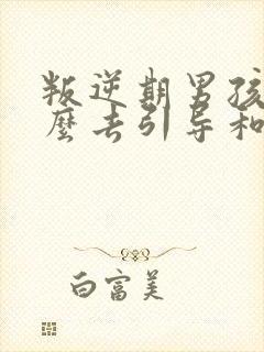 叛逆期男孩子怎么去引导和沟通