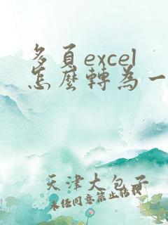 多页excel怎么转为一个pdf
