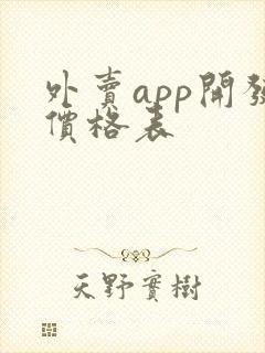 外卖app开发价格表