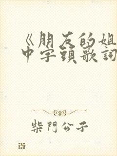 《朋友的姐姐》中字头歌词韩国电影