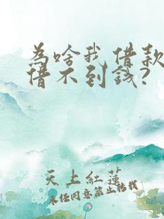 为啥我借款总是借不到钱?