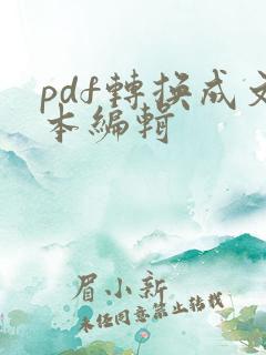 pdf转换成文本编辑