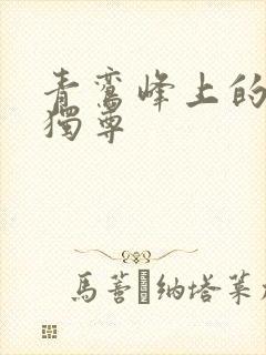 青鸾峰上的一剑独尊