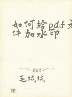 如何给pdf文件加水印
