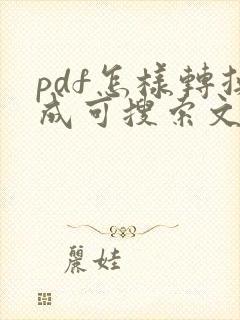 pdf怎样转换成可搜索文件