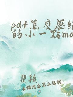 pdf怎么压缩的小一点mac