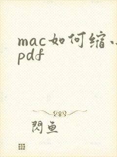 mac如何缩小pdf