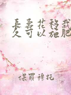 长寿花移栽后多久可以施肥
