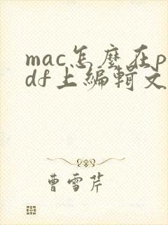 mac怎么在pdf上编辑文字