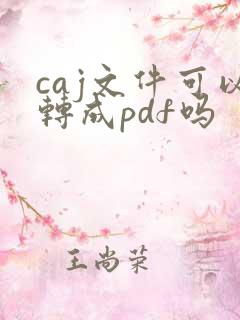 caj文件可以转成pdf吗