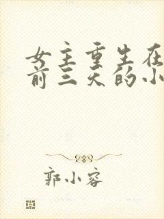 女主重生在末世前三天的小说