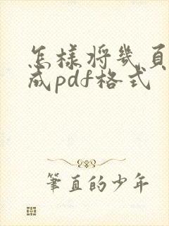 怎样将几页扫描成pdf格式