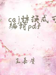 caj转换成可编辑pdf