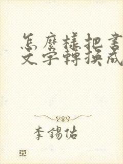 怎么样把书上的文字转换成电子版