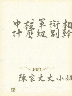 中校军衔相当于什么级别干部