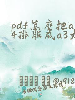 pdf怎么把a4排版成a3大小