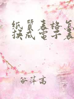 纸质表格怎样转换成电子表格