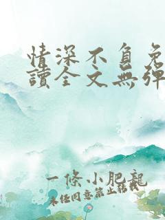 情深不负免费阅读全文无弹窗