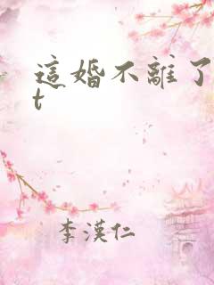 这婚不离了txt