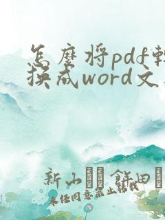 怎么将pdf转换成word文档