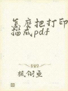 怎么把打印的扫描成pdf