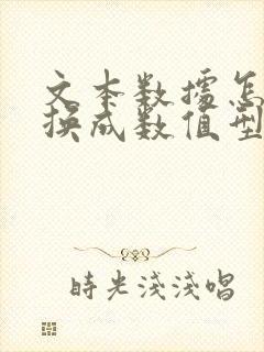 文本数据怎么转换成数值型?