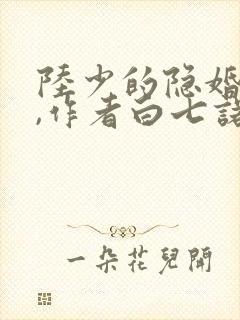 陆少的隐婚罪妻,作者白七诺