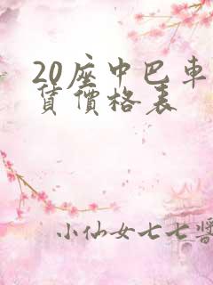 20座中巴车租赁价格表