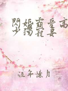闪婚霸爱高冷帝少独宠妻