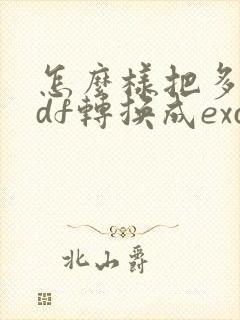怎么样把多页pdf转换成excel